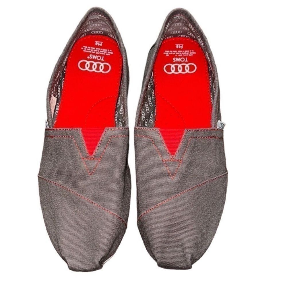 Toms Gray & Red  Flats Shoes(Size 8)